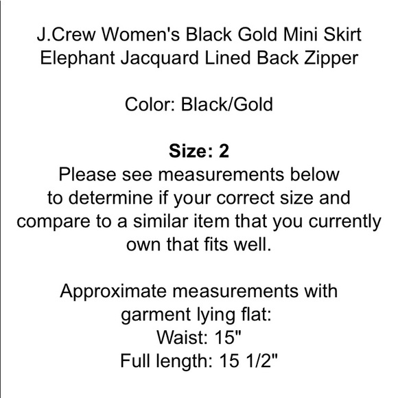 J CREW sz 2 elephant gold & black jacquard SKIRT - Picture 6 of 6